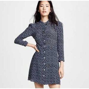 Veronica Beard Kingsley floral shirt dress, Blue, Size 8